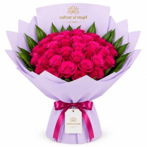 Dark pink rose 20 pcs with accessories