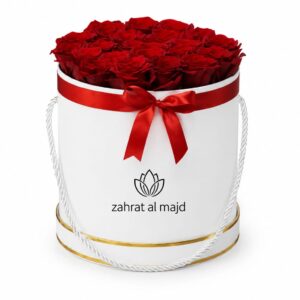 18 to 20 red roses inside the box