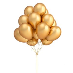 10 Gold color ballons with hilume