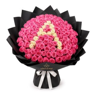 101 roses bouquet with any letter