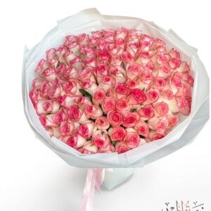 101 double colors pink roses bouquet