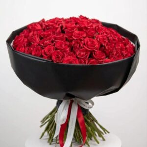 81 red roses bouquet black wrapping you can also wrapping color