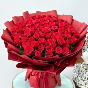 151 red rosee bouquet for love also you can chose wriping color