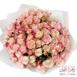 Double color pink spray roses bouquet 30to35 stems