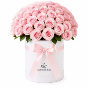101 ohara roses inside thr round box