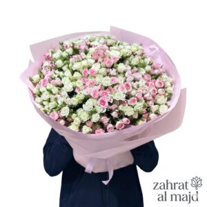 Pinl and whit spray roses 100 stems also you can choose any color of spray roses
