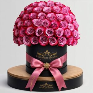 Purple roses 101 pcs inside the round box