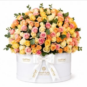 Mix roses 300 pcs with eucalyptus big arrangement for love