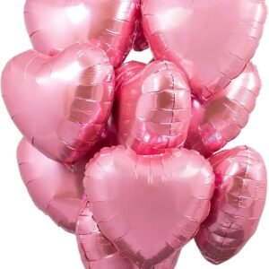 10pcs pink heart shape ballons with hilume